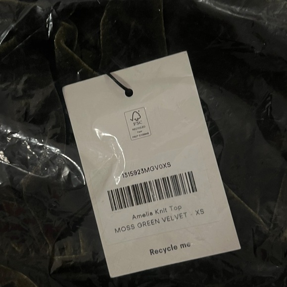 Reformation Amelia Velvet Top, NEW - Picture 8 of 8